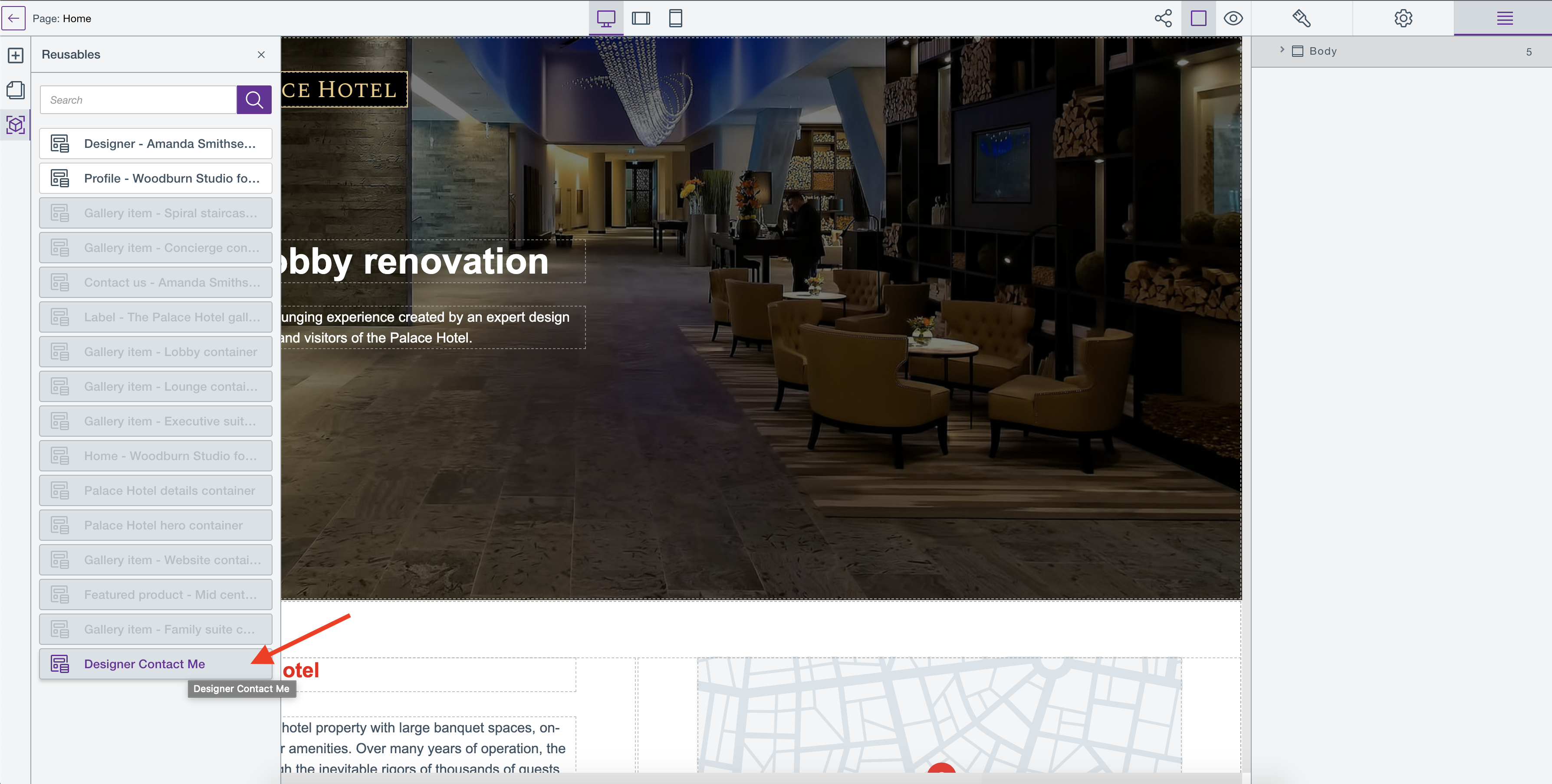 Access new Reusable Block