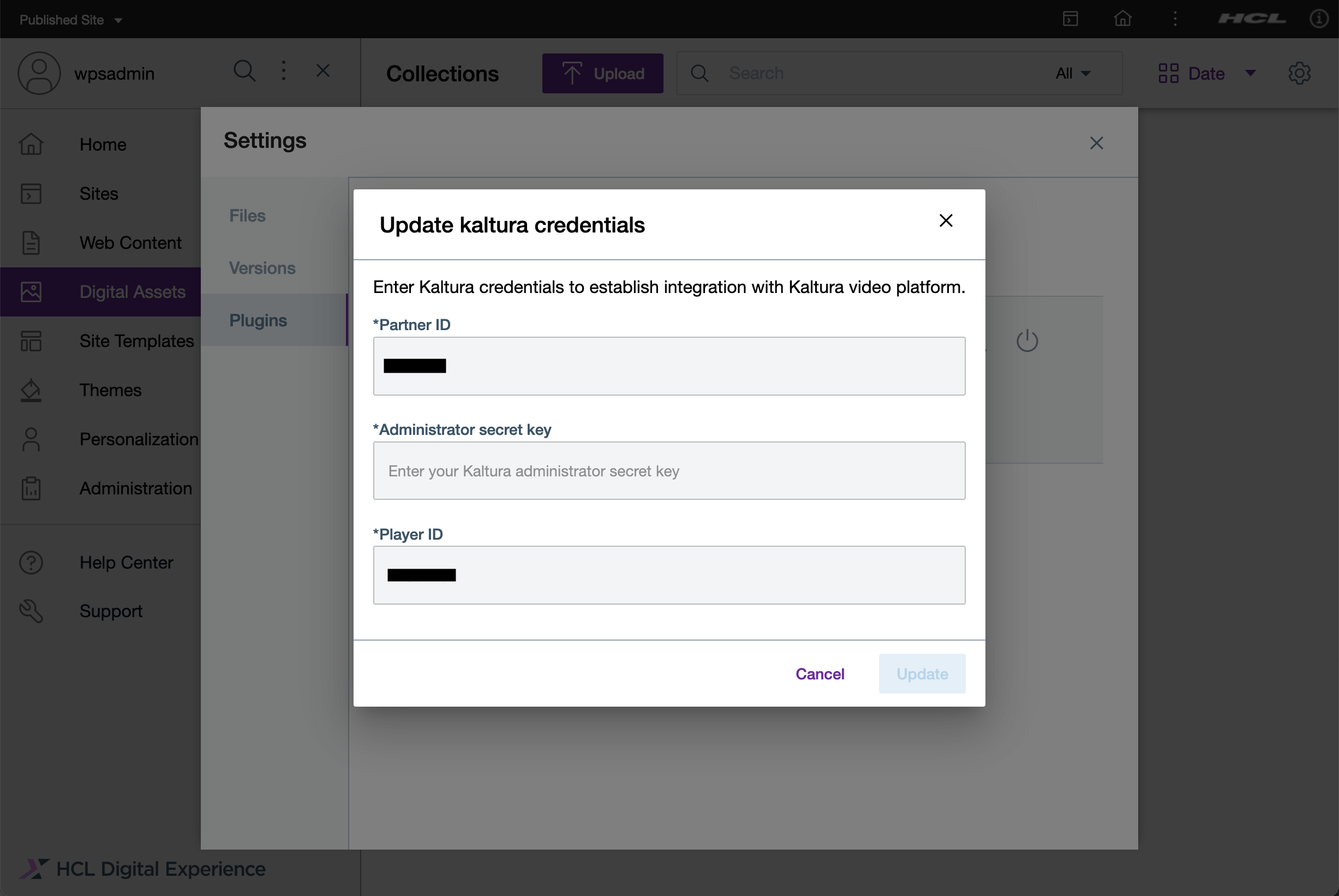 Kaltura Management Console (KMC) credentials