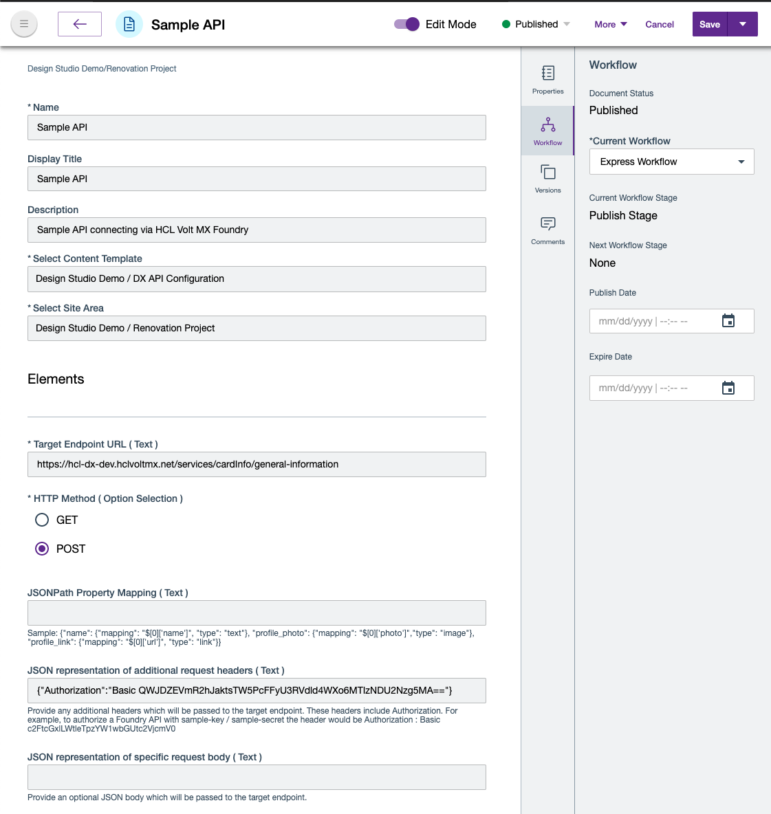 HCL Content Composer Dashboard