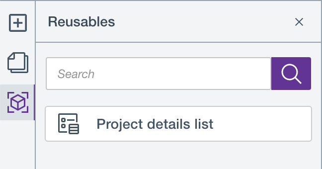 Reuse content list from Reusables panel