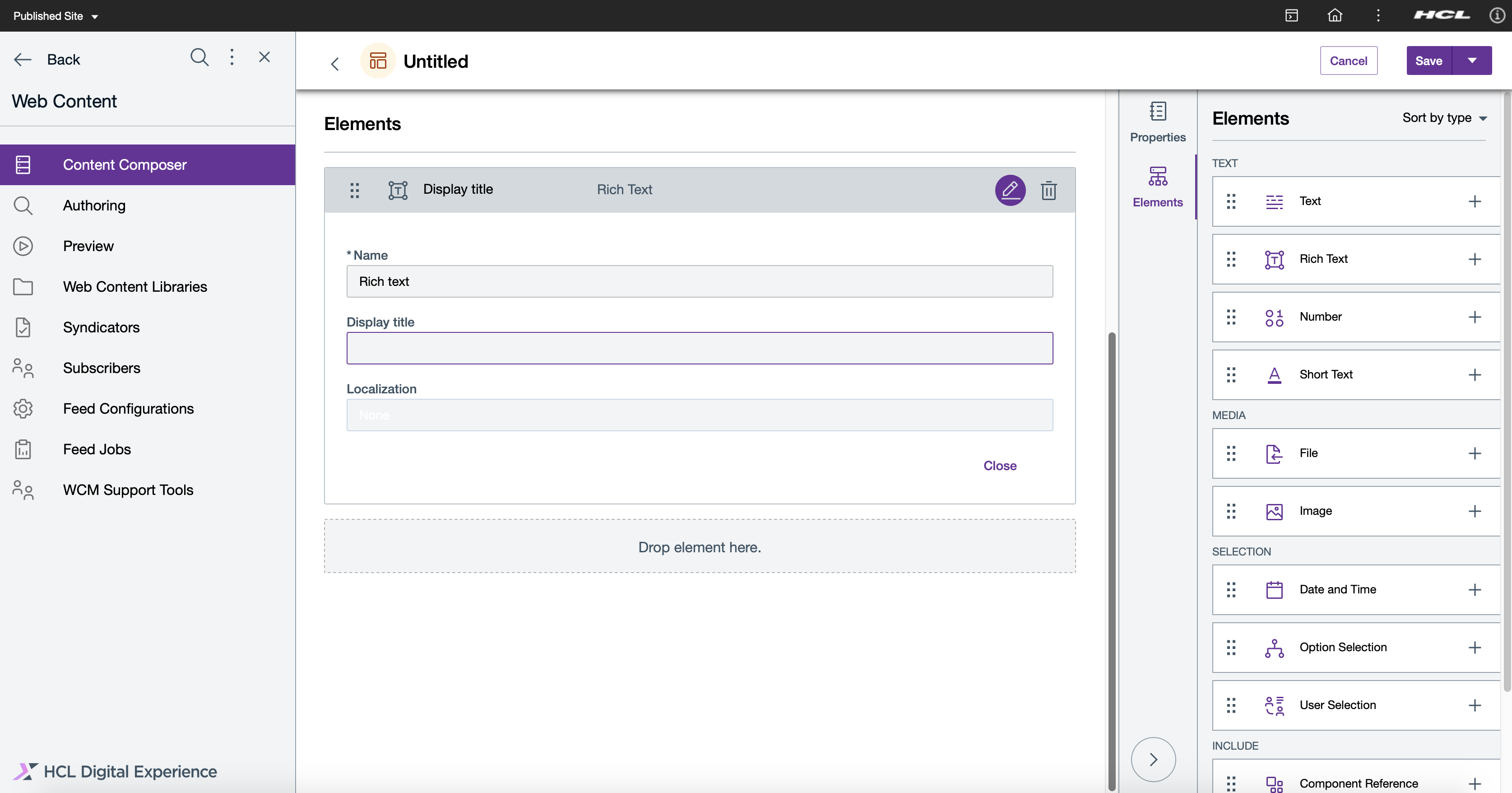 Add content elements to the new Content Template