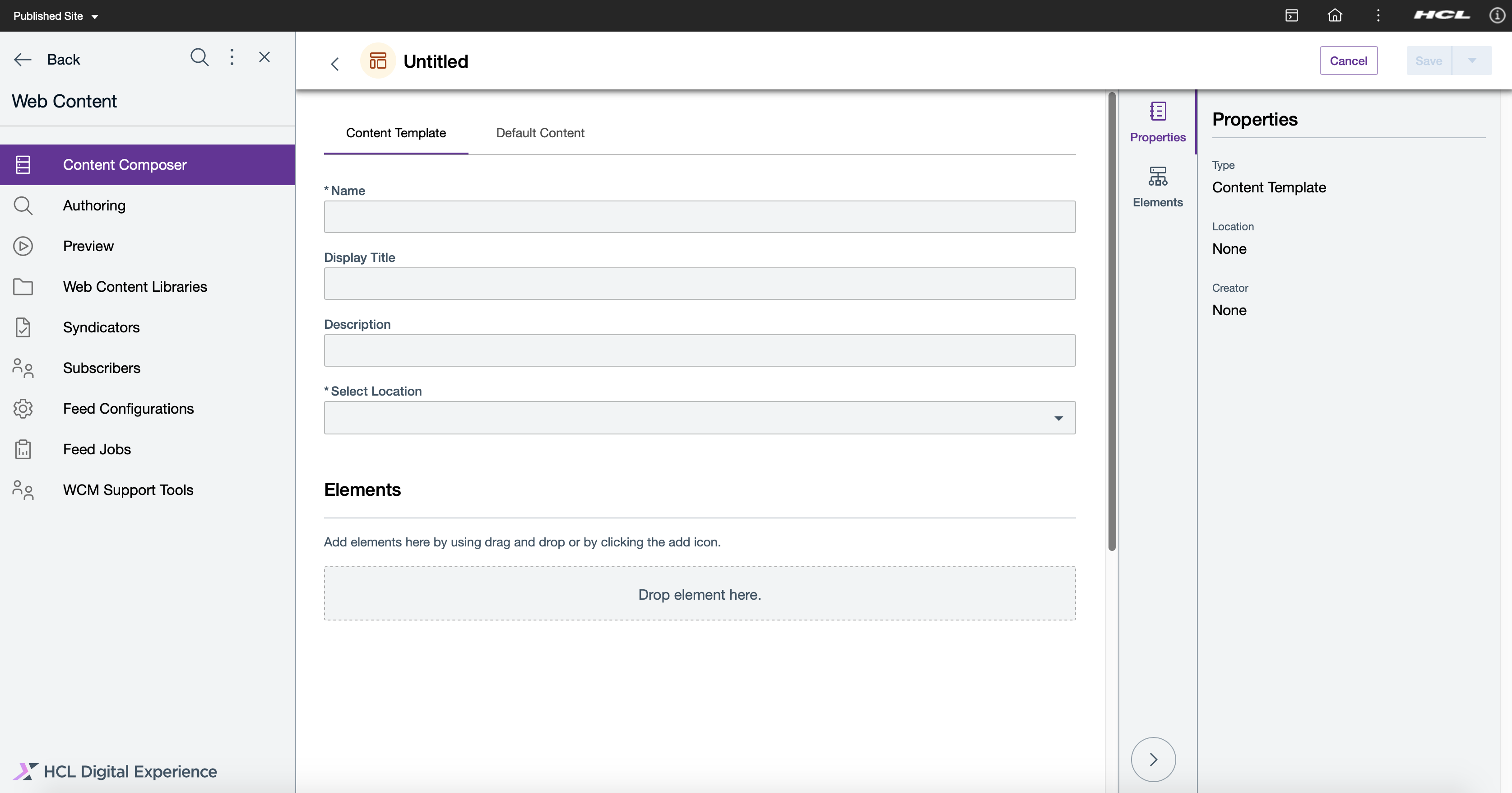 Complete new Content Template fields