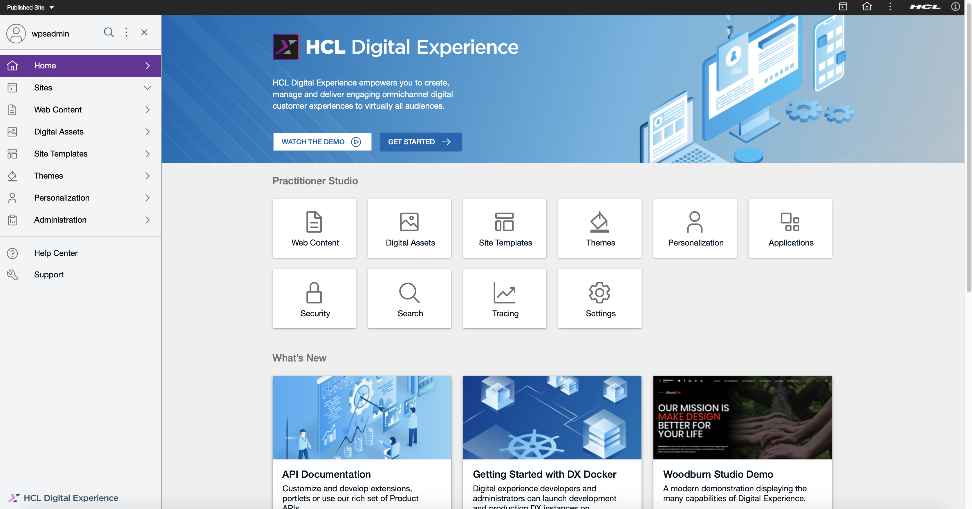 Log in to HCL Digital Experience 9.5