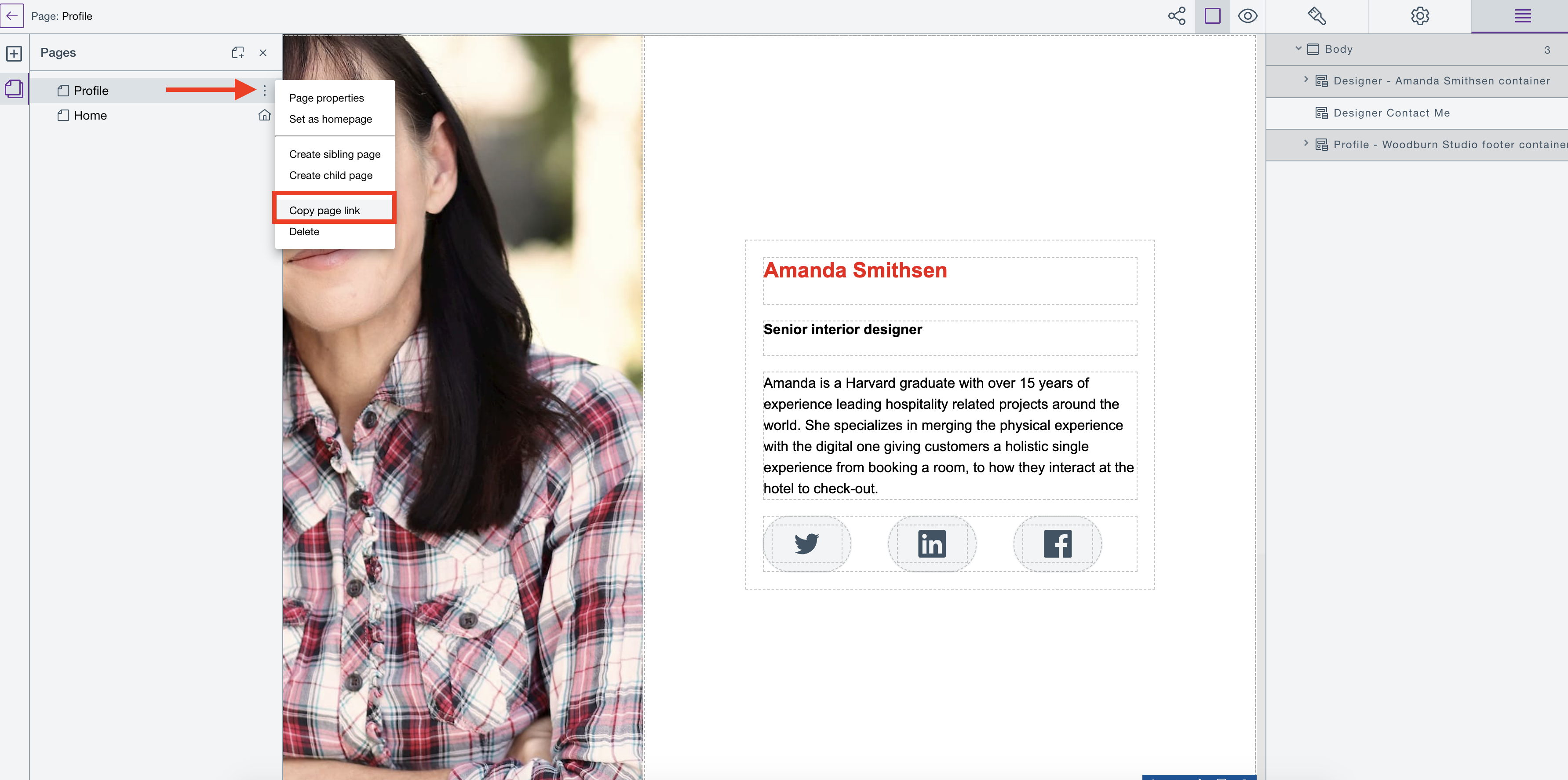 Get live URL from Pages panel