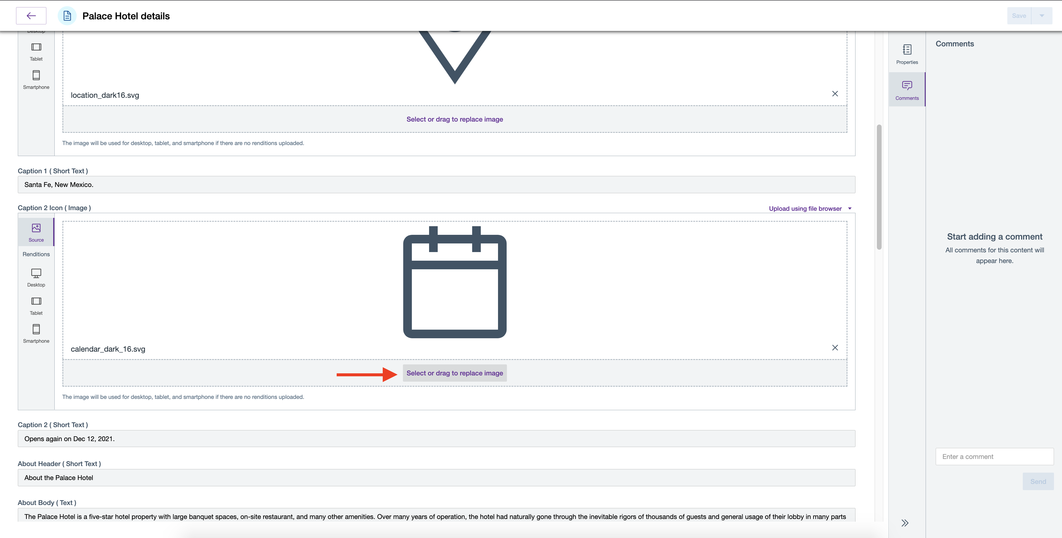 Select or drag to replace image
