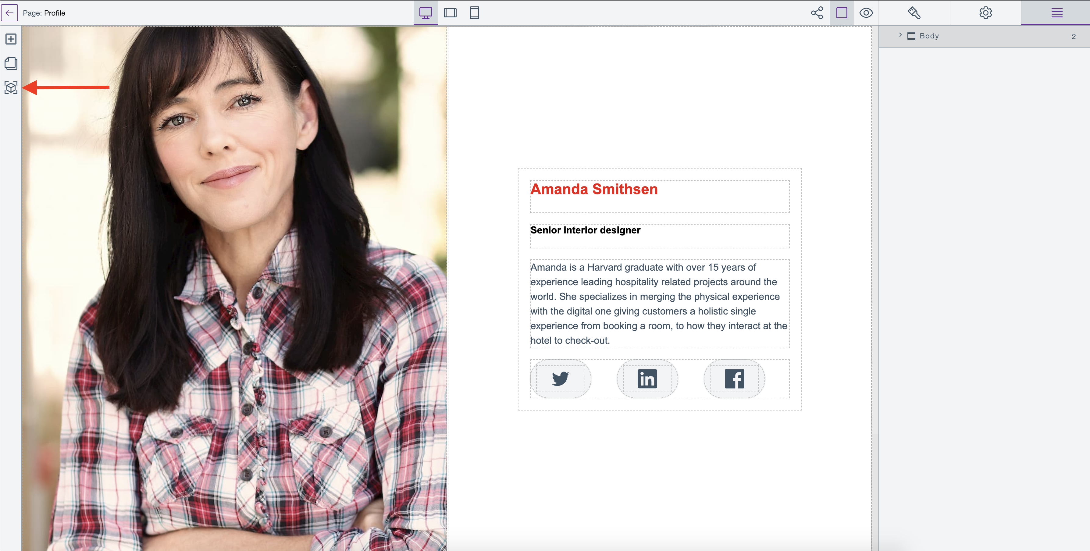 Reusable blocks panel