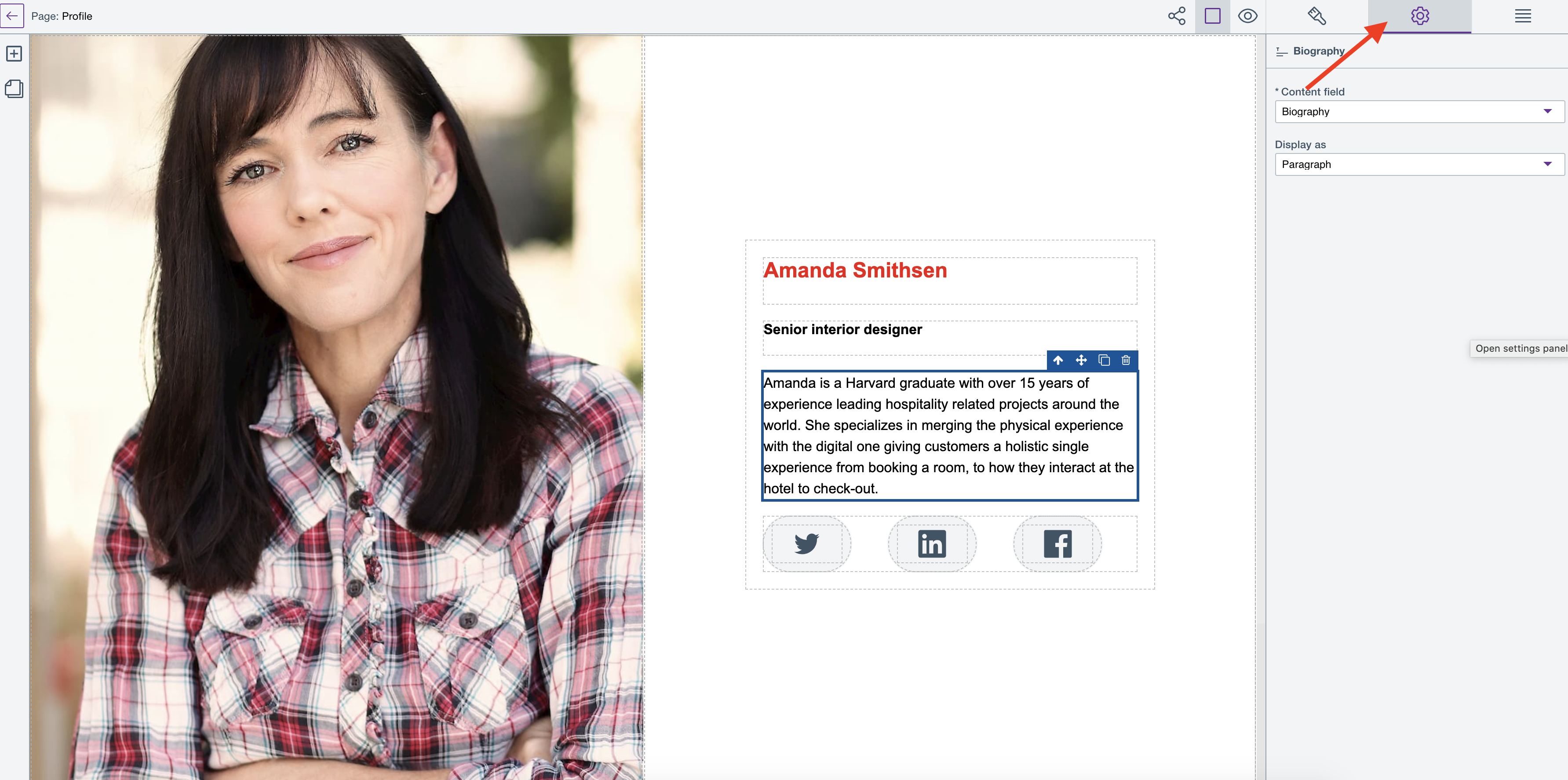 Select and edit page element