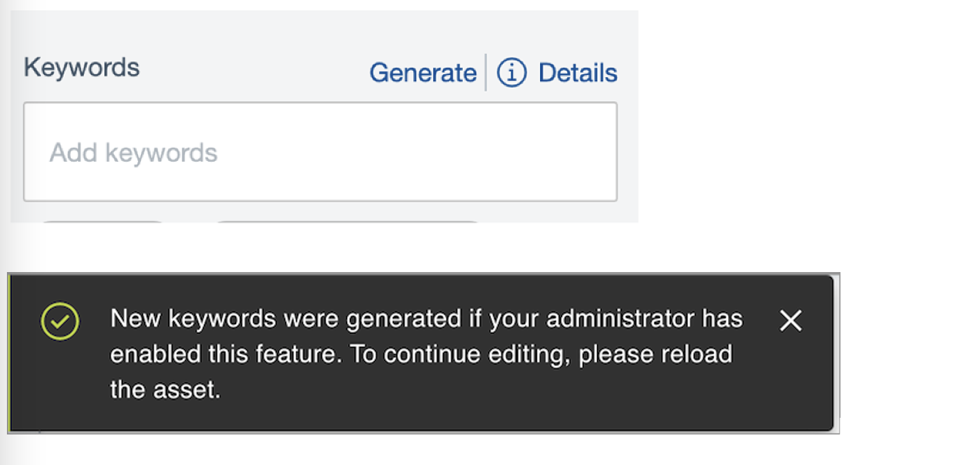 DAM Generate keywords