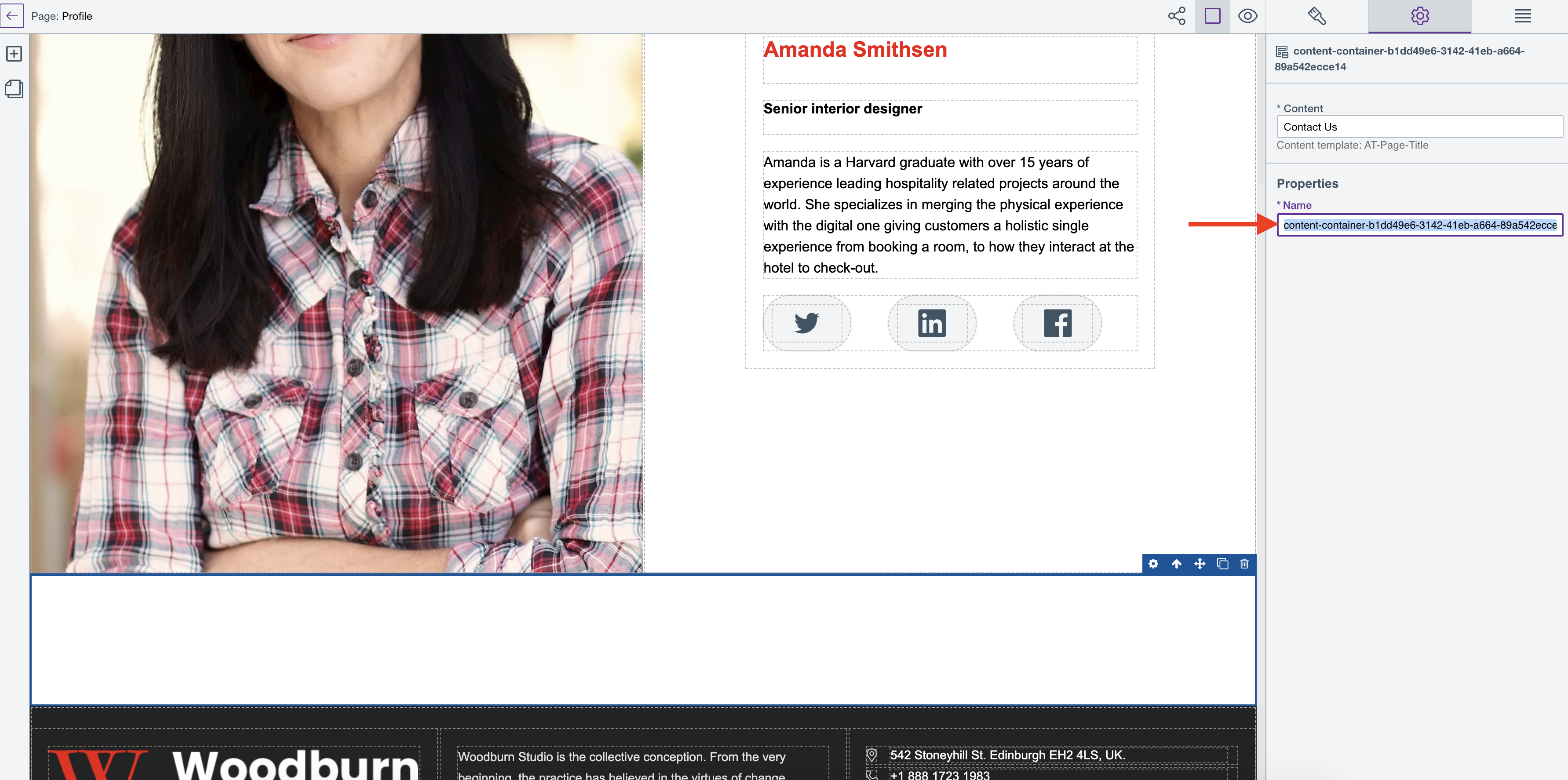 Highlight WCM content container
