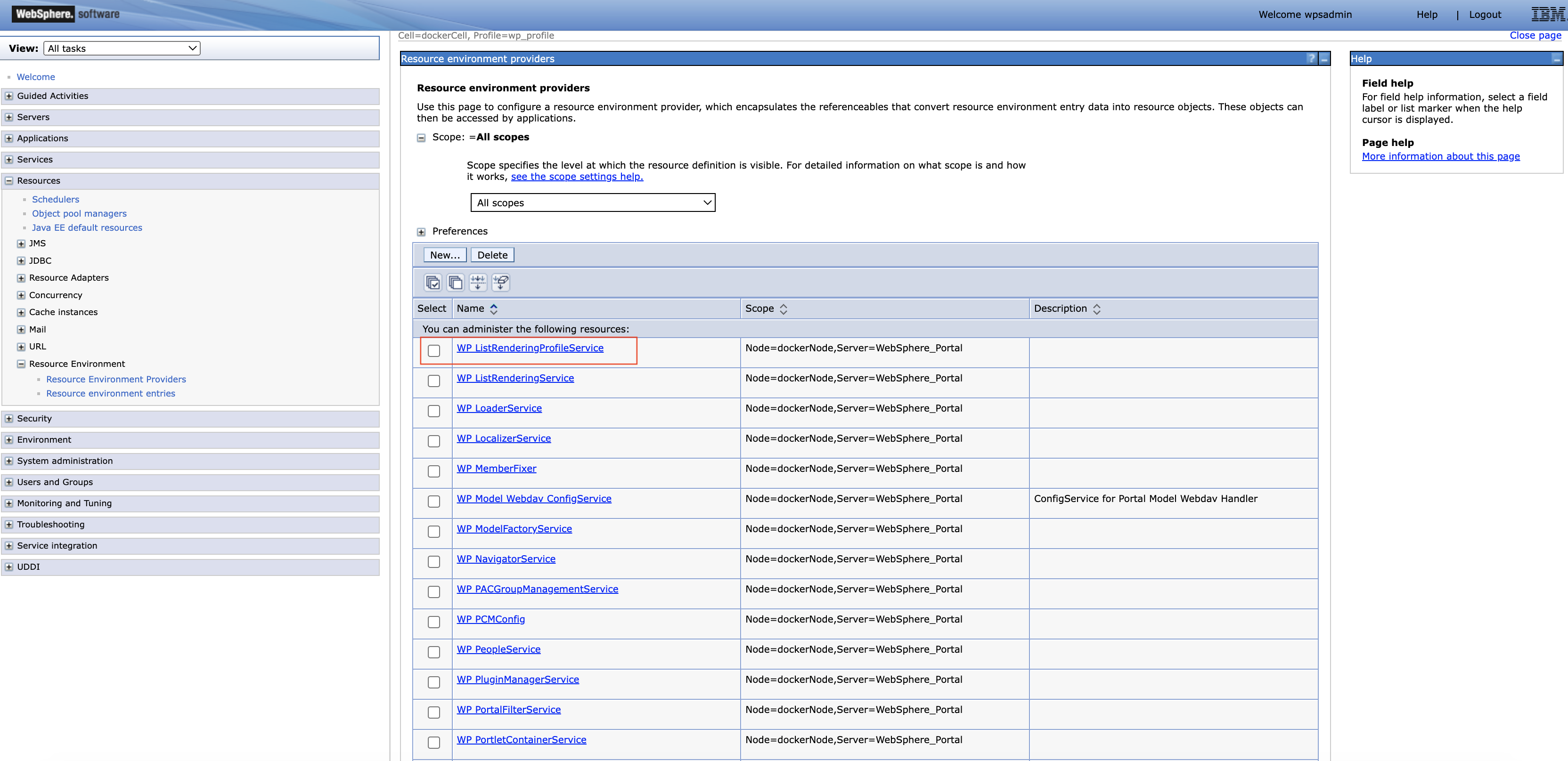 Select List Rendering Profile Service