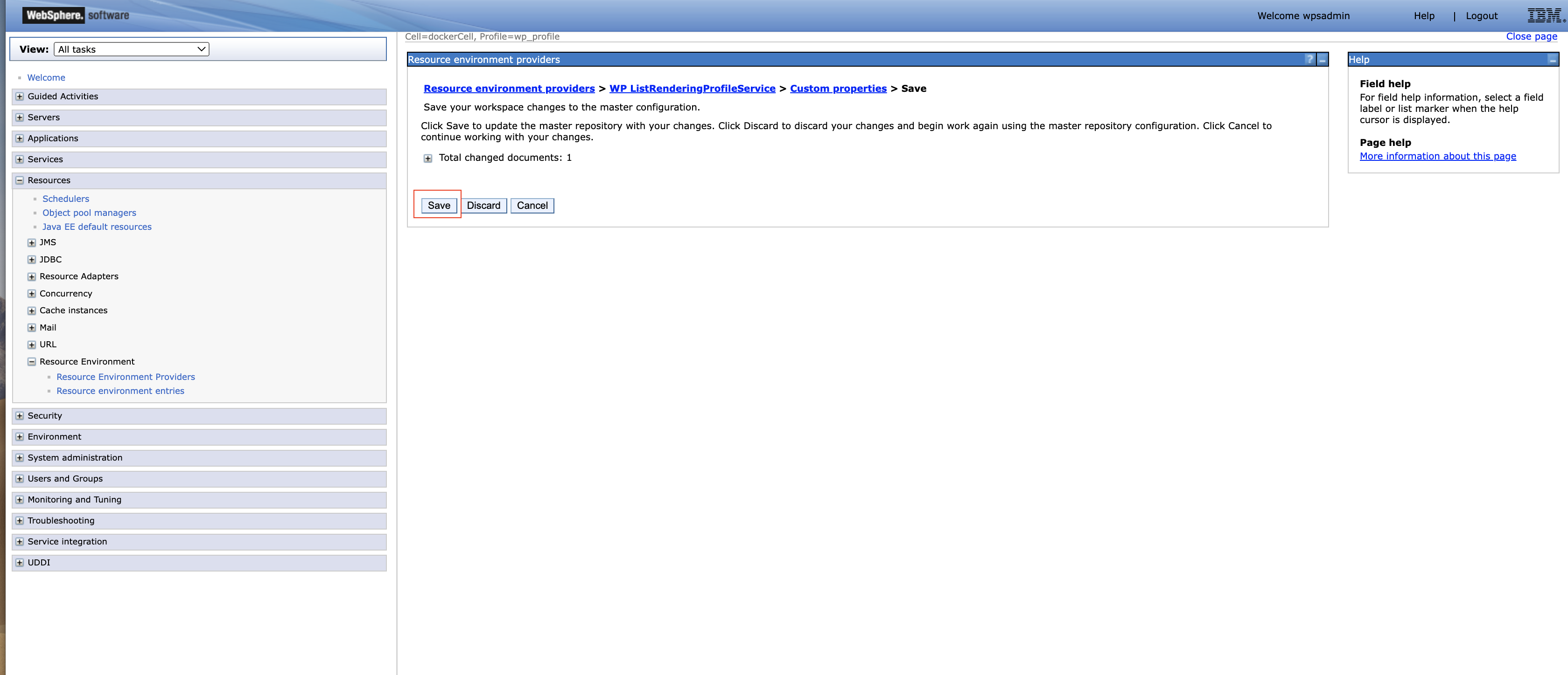 Save all the changes in master configuration