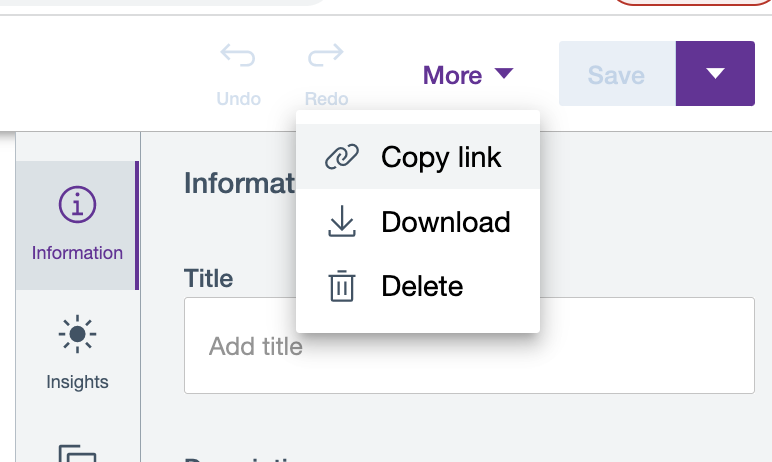 Copy link from the Edit page