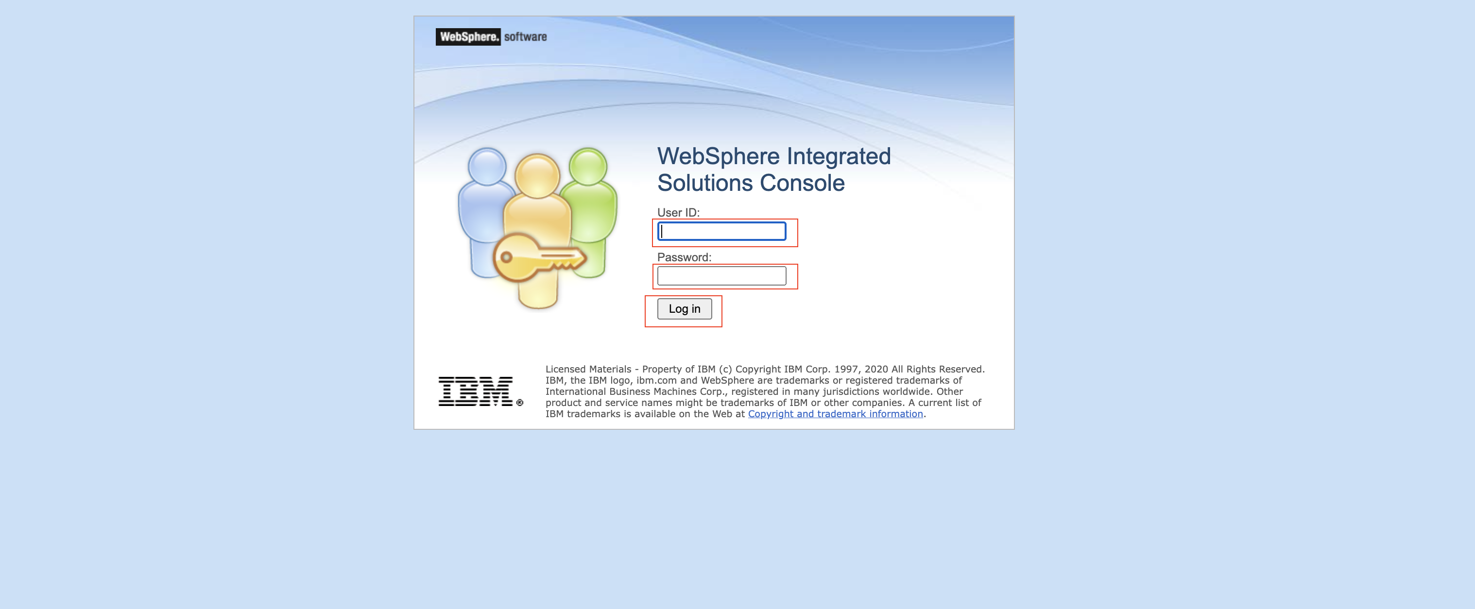 Log in to WAS Console