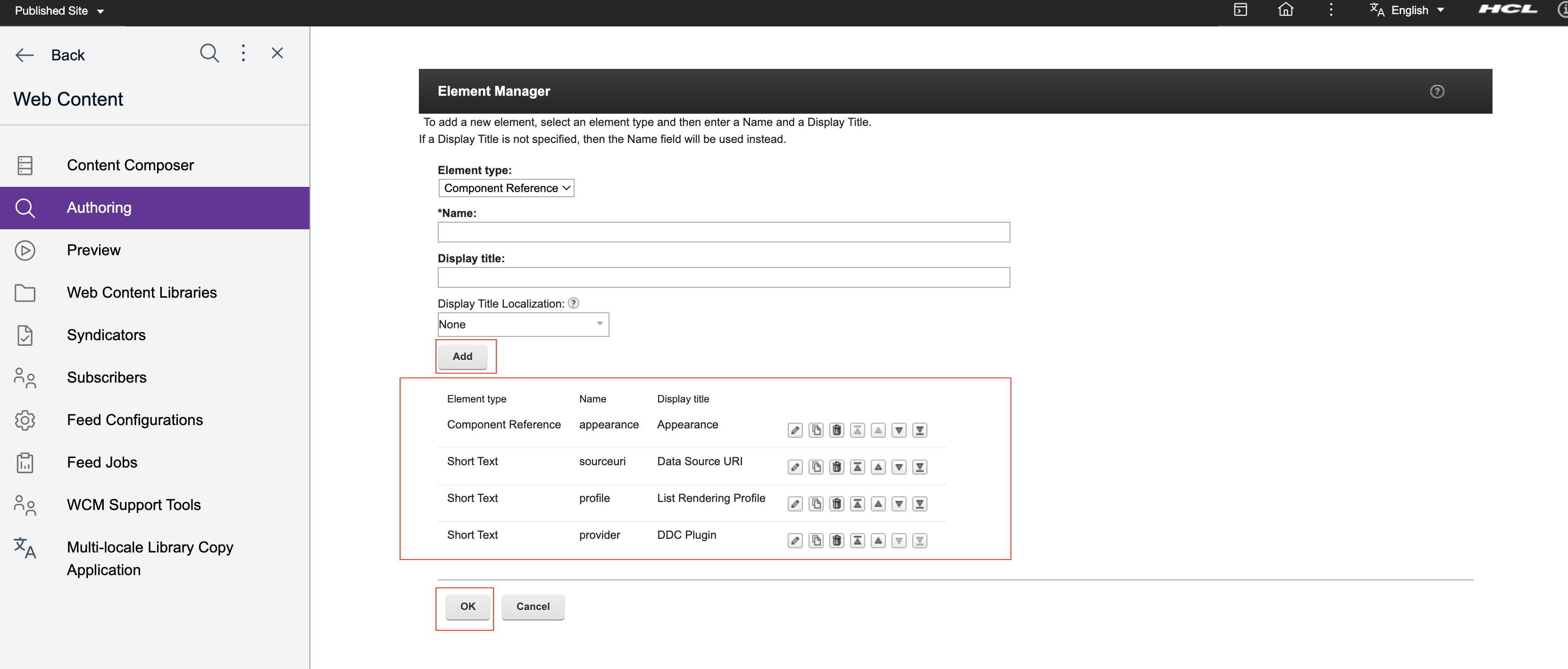 Create Content Template and select its attribute.