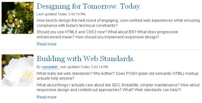 Cette image montre un portail de liste qui contient des images et de brèves descriptions dans un format en ligne.
