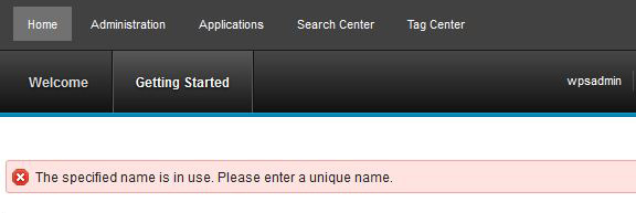 Capture d'écran d'un exemple de message d'erreur en rouge