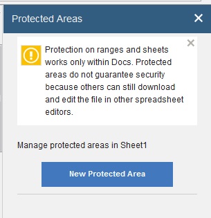 protected areas panel in the sidebar