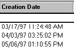 Creation date function for columns