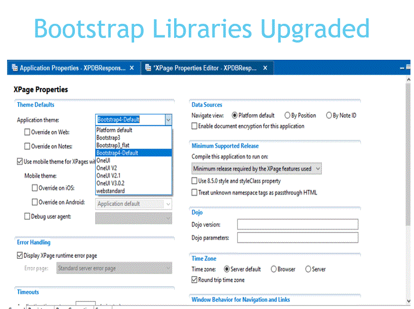 Bootstrap 4 controls in XPage Properties.