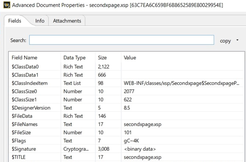 Search within the dialog of Advanced Document Properties