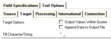 Text Connector connection document text target options bmp