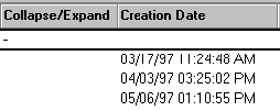 Expand symbol for columns