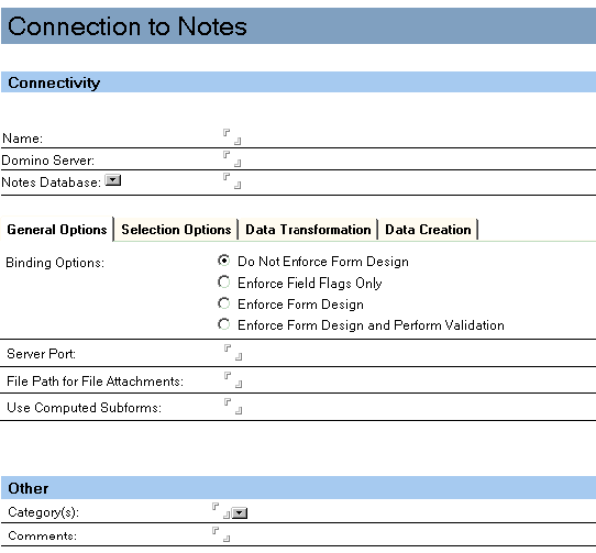 empty Notes connection document