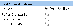 Text Connector connection document text specification options bmp