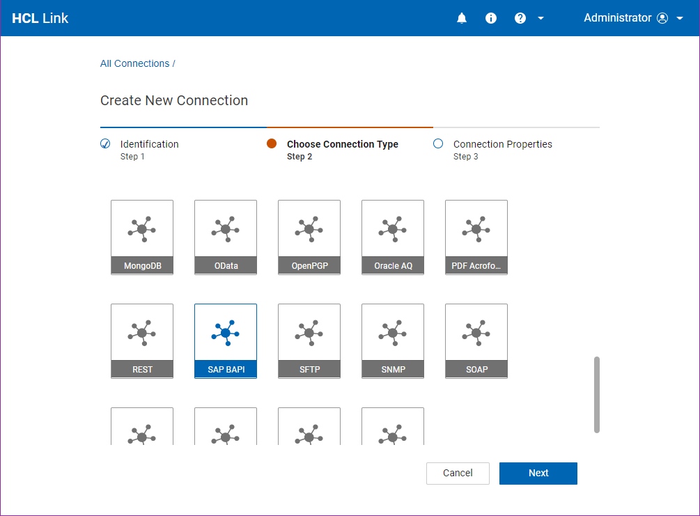 create a new connection step 2