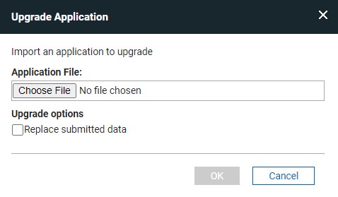 upgrading an application dialog box