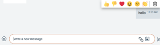 Message showing the delete icon