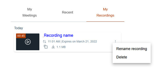 My recording tab