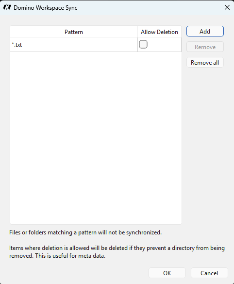 Ignored Files Editor with a custom pattern added