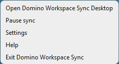 The tray right-click menu on Windows