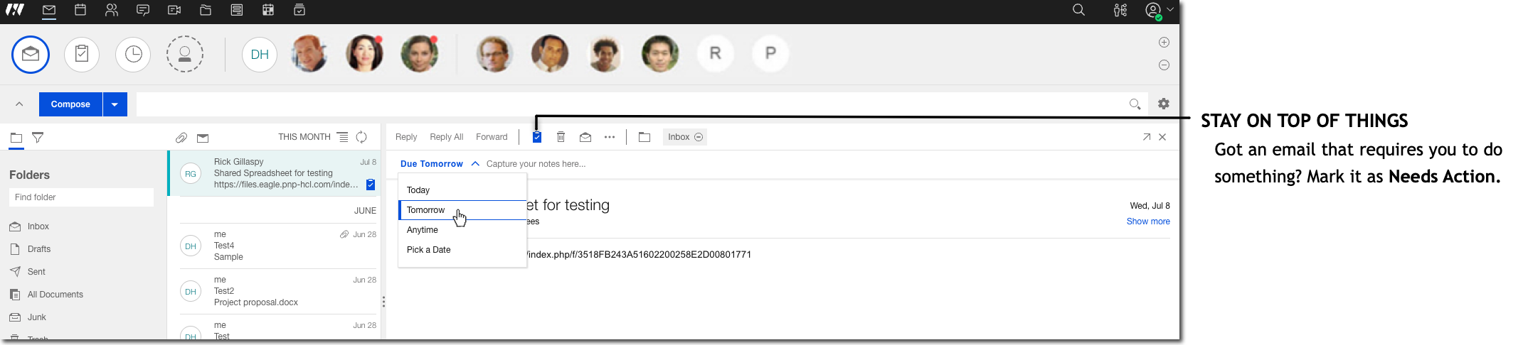 Click a person and see all the mail from them.