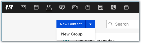 New Contact and New Group button from Contacts