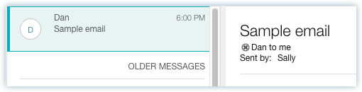 the image shows the sent mail from an executive administrator.