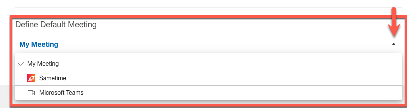 Define default meeting in verse settings