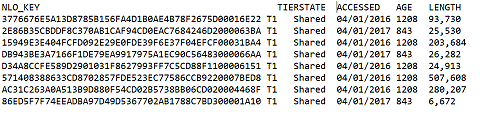 Example ouput for tell daosmgr objectinfo all command