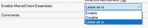 MarvelClient Essentials enablement options in the Directory Profile