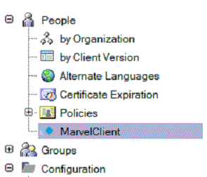 Options de configuration MarvelClient dans l'annuaire Domino