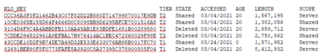 tell daosmgr objectinfo all command コマンドの例