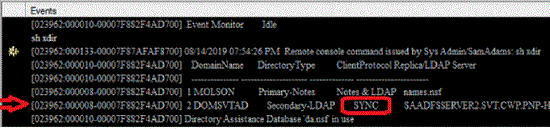 Console with SYNC output