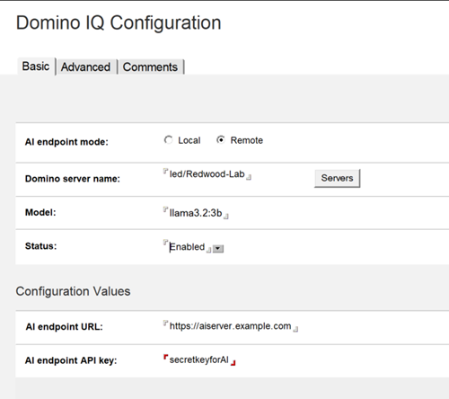 Sample Configuration document for Remote mode