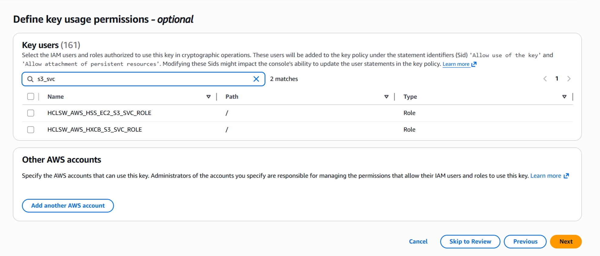 Define key usage permissions]