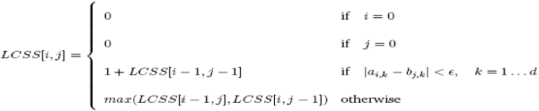 The longest common subsequence formula.