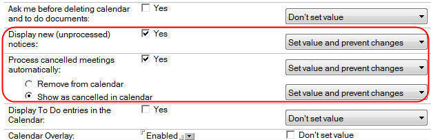 Mail Display setting parameters