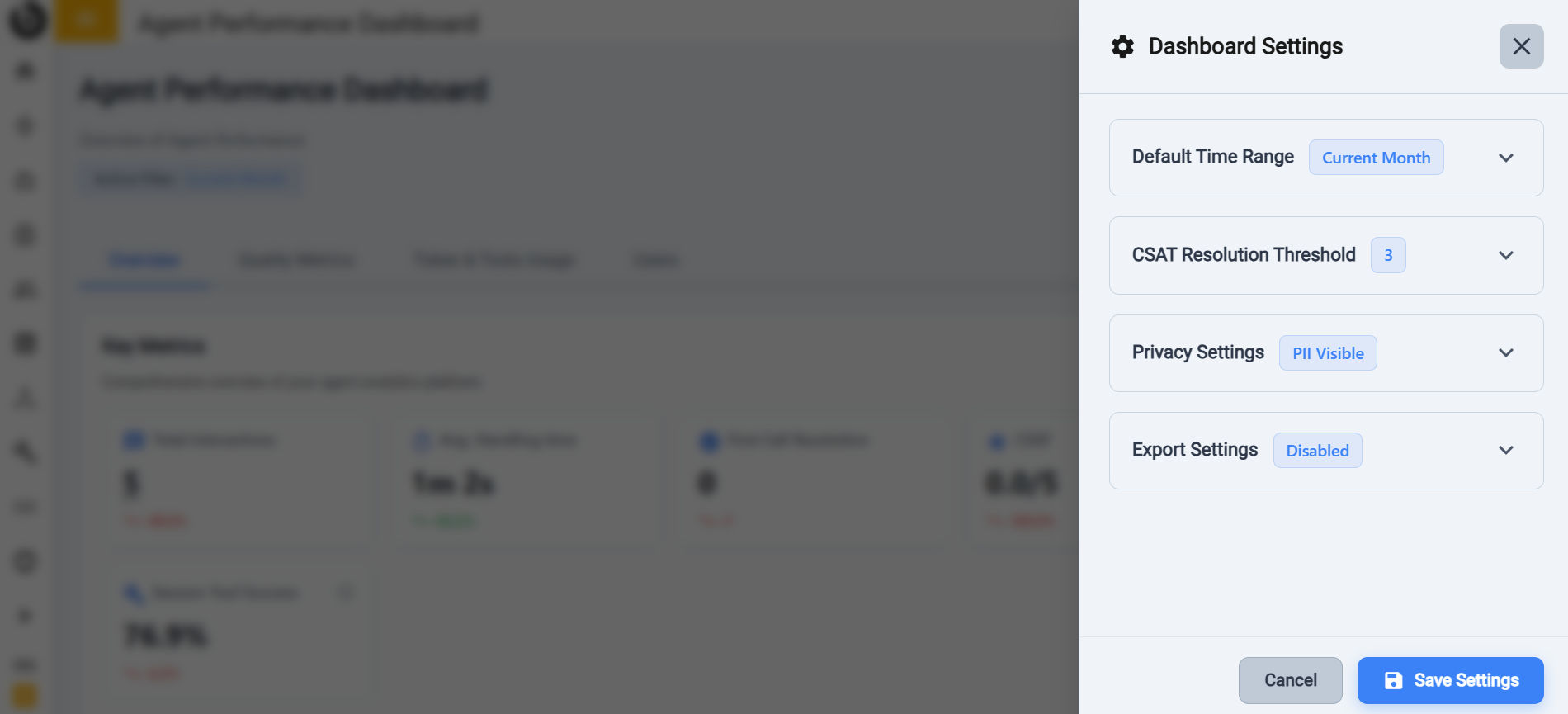 Dashboard Controls