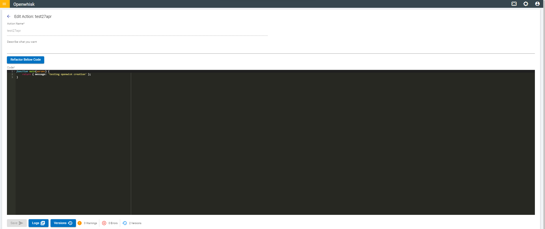 Version Management in Functions