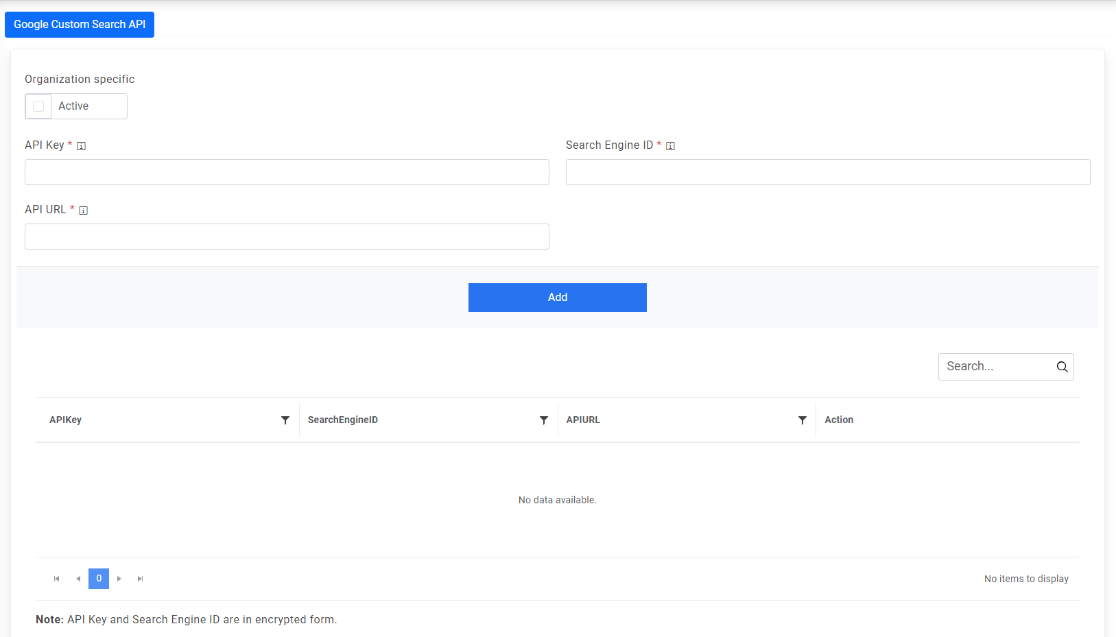 Google Custom Search API/GenAI Studio API Details